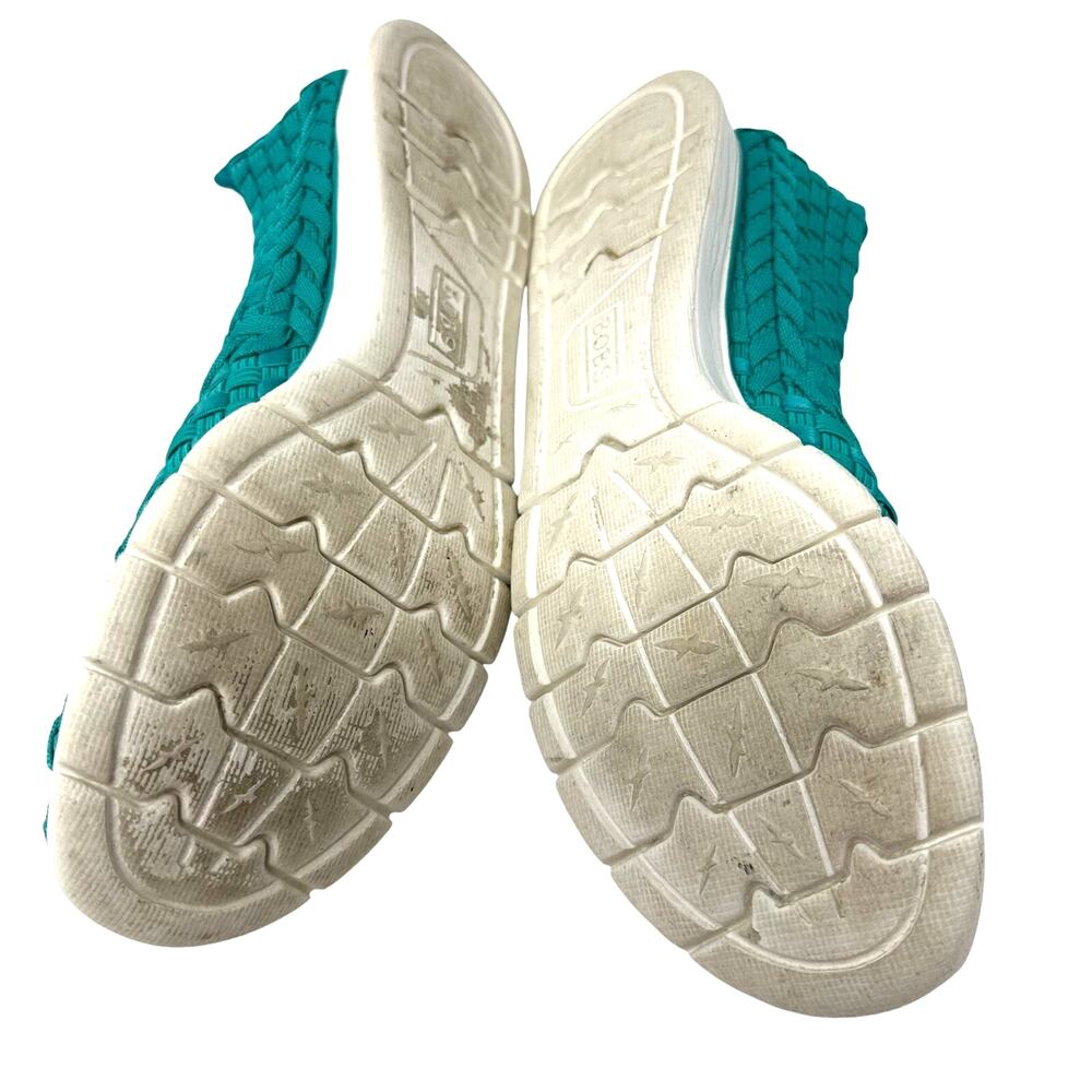 Bobs by Skechers Size 8 Flats Teal Blue Slip On Memory Foam Casual Everyday - Picture 5 of 8